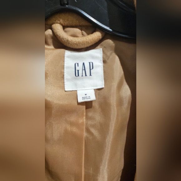GAP Camel Single-Breasted Wool Pea Coat - Picture 3 of 4